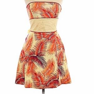 Free People Strapless Tropical Print Dress